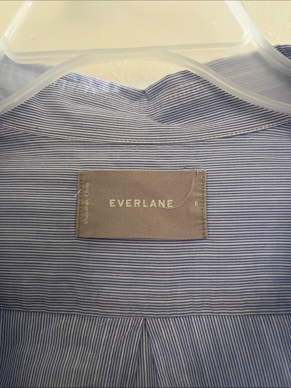 Everlane Light Blue Pinstripe Men's Dress Shirt - Picture 2 of 4
